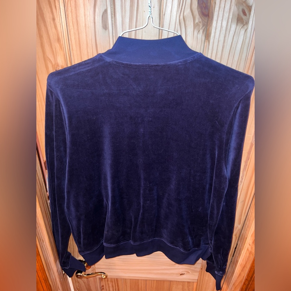 RALPH LAUREN Active Full Zip Jacket Womens XL Cotton Navy Knit Velour NWT $115 - Picture 11 of 11